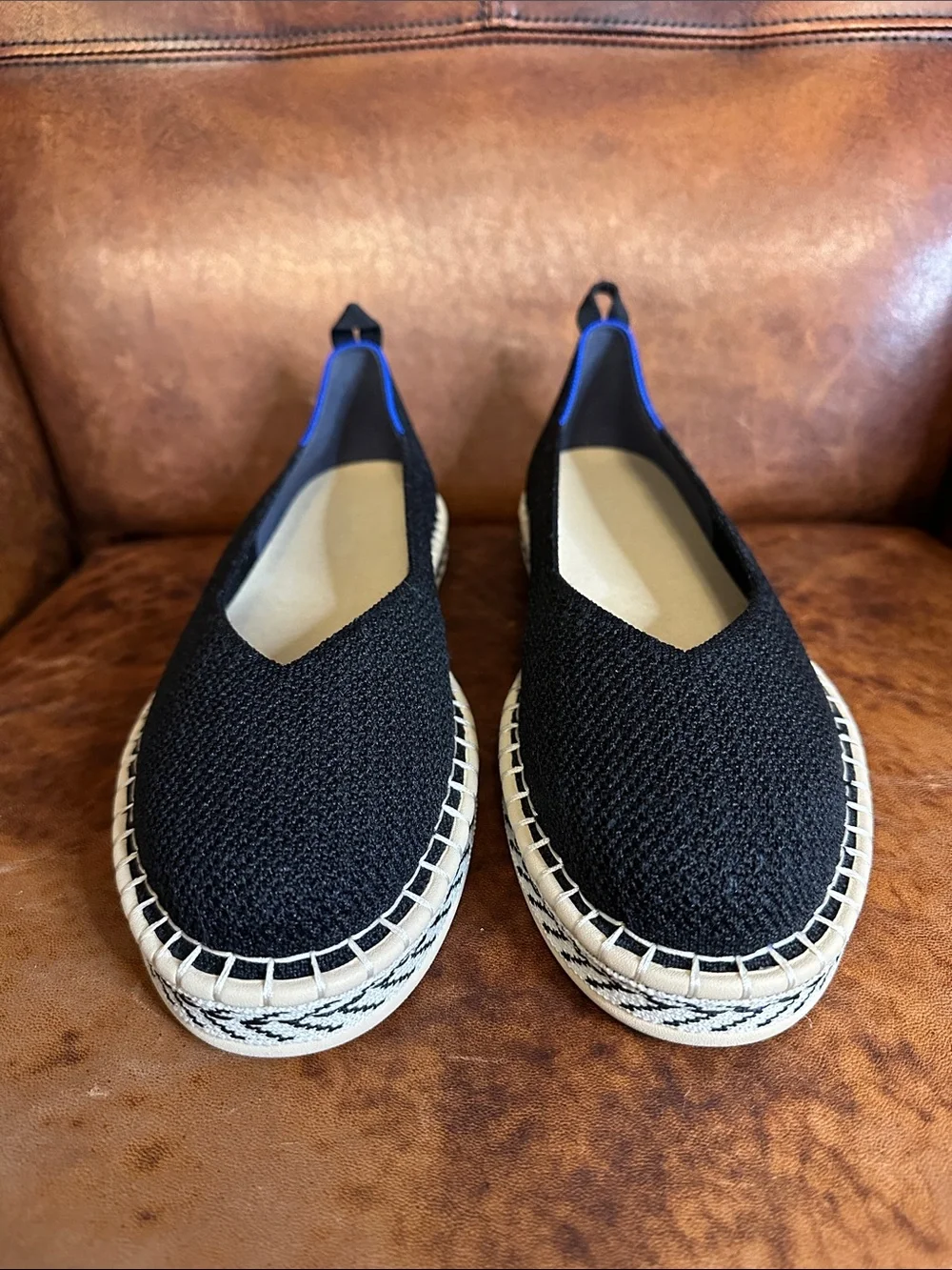 Rothy's The Boardwalk Espadrille Black Knit Flats